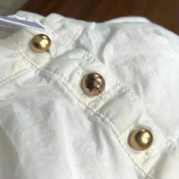 Janie and Jack Girls 18-24M 100% Cotton White Blouse w/Gold Accent Buttons - Picture 6 of 7
